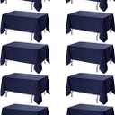 10-Pack Navy Blue Tablecloths for Rectangle Tables, 60 x 120 Inches, Stain-Resistant Polyester Fabric for 6 Foot Tables - Washable Table Covers for Weddings, Birthday Parties, Events