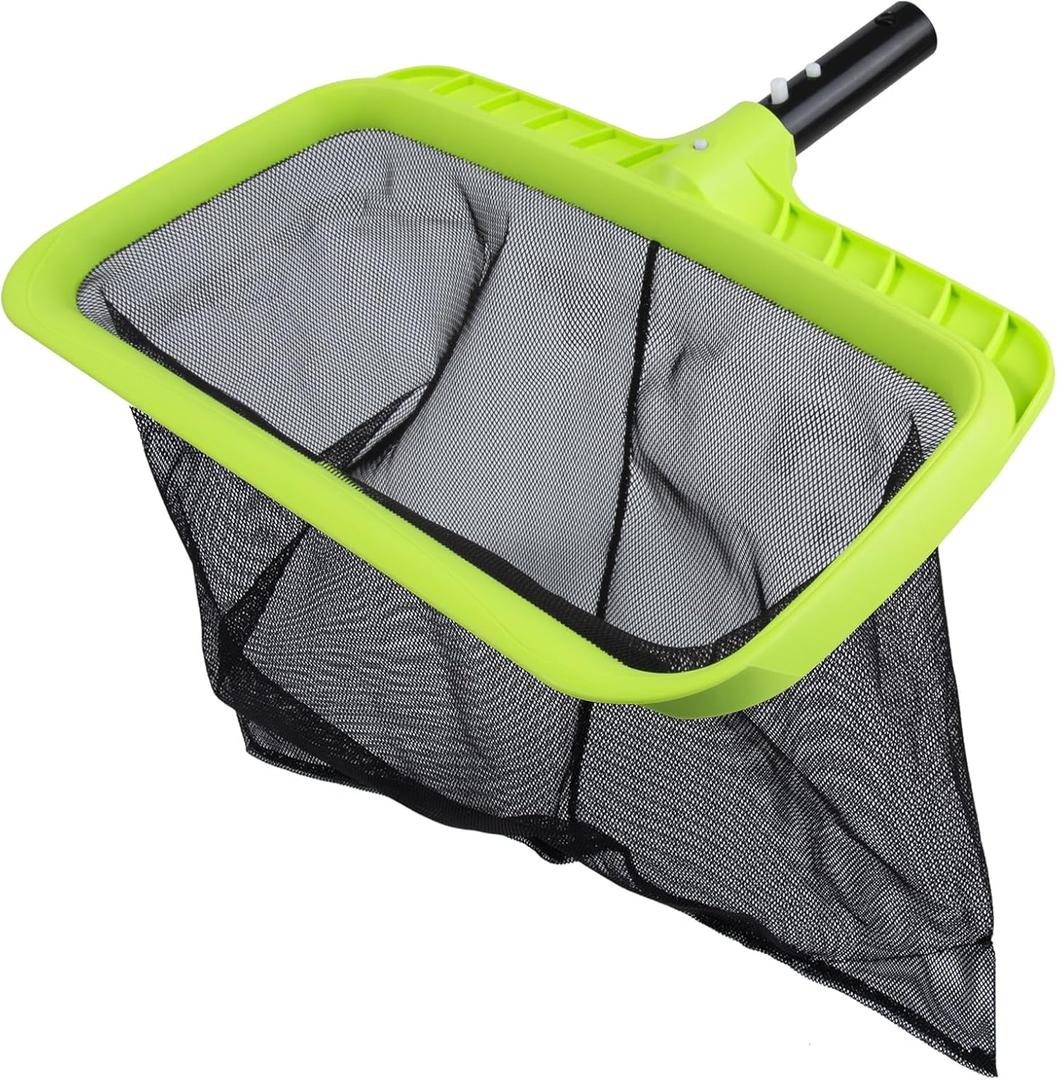 Sepetrel Swimming Pool Leaf Skimmer Net,Reinforced Frame Deep Rake Net (Plastic Edge)
