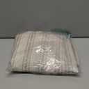 jinchan Gray Striped Linen Kitchen Curtains 45 Inch Cafe Tier Curtains Balanced Stripe Farmhouse Small Drapes for Bathroom Laundry Over Sink Half Window Light Filtering 2 Panels Grey on Linen