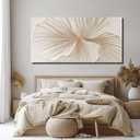 WINKAILIN Flower Wall Art Abstract Floral oil Painting Modern 29x58 White and Gold Large Canvas Artwork Minimalist Decoration for Living Room Bedroom Office Home