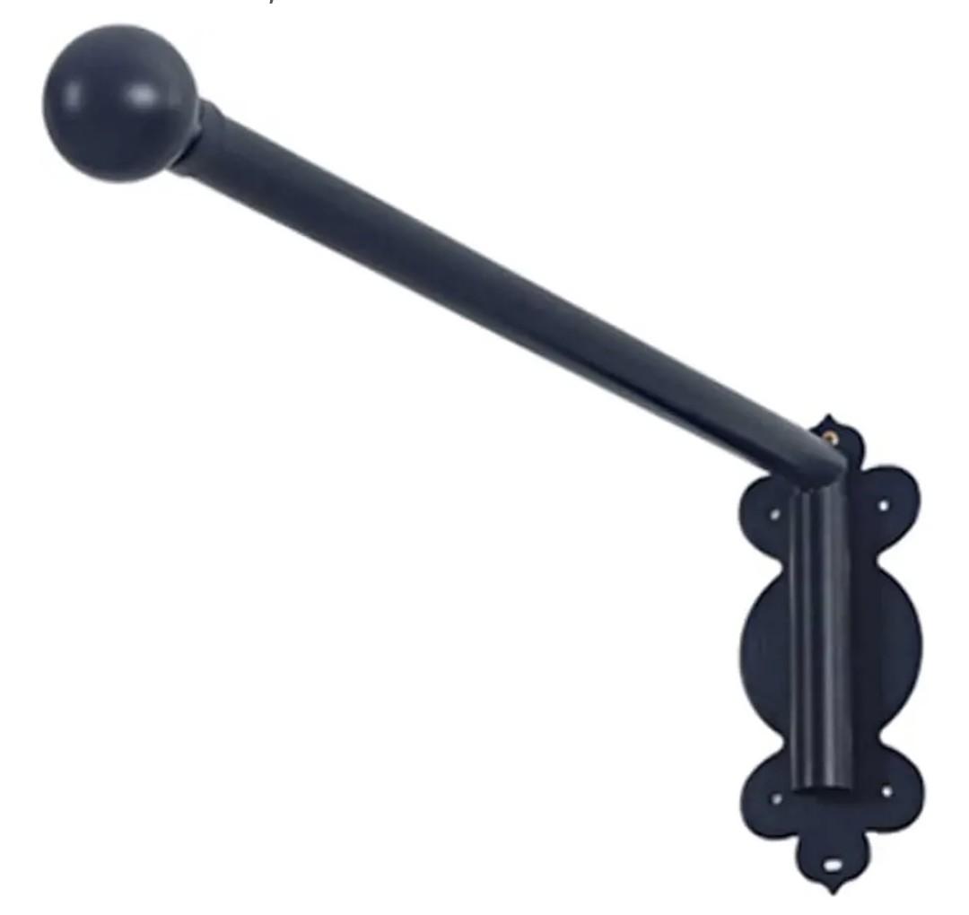 Swing Arm Curtain Rod for Front Door & Window Panels - Black, 35IN