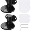 uxcell 2Pcs Magnetic Door Stopper, Silent Magnetic Floor Door Stop, Adjustable Floor Door Catch with Adhesive Tape and Screws Shock Absorbing for Bedroom Office Bathroom, Black