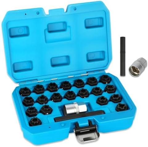 BELEY 22PCS Wheel Locking Nut Key Kit Compatible with VW Volkswagen VAG, Wheel Lock Nut Socket Adapter Set for Anti-Theft Lug Nuts