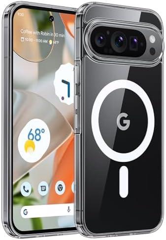 TAURI for Google Pixel 9 Case/Pixel 9 Pro Case, Compatible with Magsafe, Military-Grade Protection, Yellowing Resistant, Scratch-Resistant Back, Shockproof Slim Phone Case for Pixel 9/9 Pro, Clear