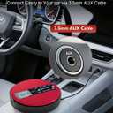 CD Player Portable with Speakers - Rechargeable Personal CD Player for Car and Home, Small Fabric Music Player with Backlit Display, Anti-Skip, AUX/USB Port - Ideal for Audiobooks & Gifts (Red)