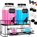 2 set 1 Gallon Laundry Detergent Dispenser with Stand, laundry organization and storage,Liquid Laundry Detergent Dispenser for Laundry Room