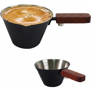 Stainless Steel Espresso Shot Cup with Scale, Coffee Measuring Cup with Wide Mouth & V-shaped Pour Spout for Latte, Americano, Cappuccino