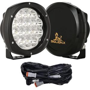 2 Pack BIGLION.X 5Inch 160W Round Led Driving Lights Off Road Spot Lights Offroad Driving Light Bar 18800LM with Wiring Harness Waterproof IP69K 12V 24V for Pickup Trucks ATV UTV SUV