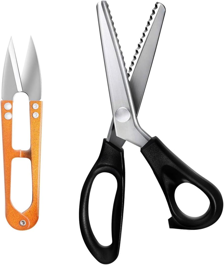 Shears Comfort Grips Crafts Zig Zag Cut Sewing Scissors, Professional Handheld Dressmaking, Pinking Shears, Zig Zag Craft Scissors Decorative Edge, Pinking Shears for Fabric Cutting