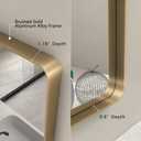 CHARMOR 2 Pack of 24x36 Gold Bathroom Mirror, Rounded Rectangle Gold Frame Mirror, Brushed Gold Brass Bathroom Vanity Mirror Wall-Mounted, Anti-Rust, Hangs Horizontally or Vertically