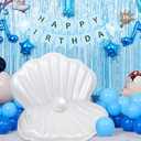 Zcaukya Inflatable Seashell Pool Float, Giant Clam Air-Filled Toys with Pearl Ball for Kids Birthday Party Swimming Pool Summer Beach Party Mermaid Ocean Theme Party Decor