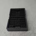 crates for storage,plastic baskets for organizing,collapsible shopping basket,foldable crate with Handles,collapsible storage crate,car basket,for Kitchen,Bathroom,Medicine (Black, S)