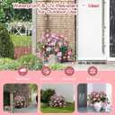 Artificial Flowers for Outdoors with 120 Blooms, Faux Silk Flowers for Outside, UV Resistant Fake Petunias Plants for Hanging Baskets Fence Patio Balcony Garden Cemetery (Purple Red 4 Packs)