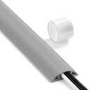 Floor Cable Cover 3ft Grey, LZEOY Cord Covers for Wires on Floor, Cord Hider Floor Cable Management, Extension Cord Floor Cover Low Profile, Floor Cord Cover for Office/Carpet/Floor