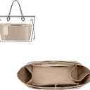 ZTUJO Purse Organizer Insert For Handbag & Tote Shaper,Tote Bag Organizer Insert For Speedy Neverful, 6 Sizes(Small, Silky Beige)