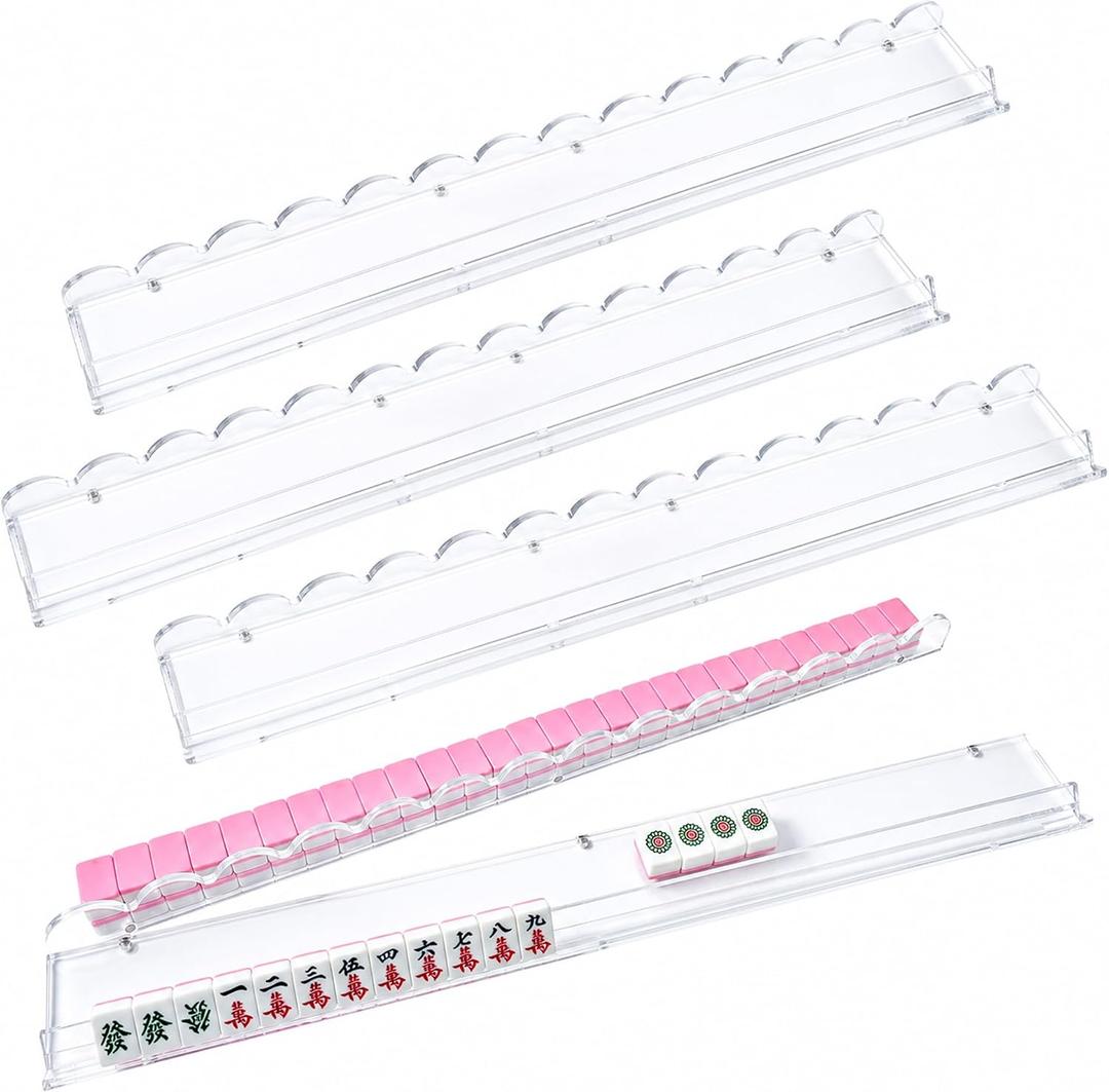 Mahjong Racks with Magnetic Pushers,Scalloped Magnetic Racks Mahjong, 20inch
