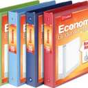 Cardinal 3 Ring Binders, Round Rings, Holds 350 Sheets, ClearVue Presentation View, Non-Stick, Assorted Colors (79550), 1.5 Inch (Pack of 4)