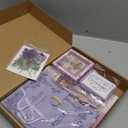 Janlaugh DIY Journal Diary with Lock Set Scrapbook Kit Stationary Diary Supplies Art Crafts Kit for Birthday Holidays Ideal Gifts for Women Teen Girls(Purple,Bright)