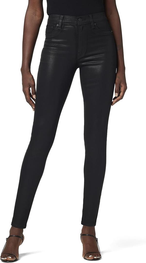Hudson Womens Barbara High Rise, Super Skinny Ankle Jean (Size 28, Noir Coated)