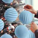 Syhood 8 Pcs 6 Inch Velvet Christmas Balls Large Velvet Ornaments Balls Xmas Tree Decorations Hanging Flocked Ornaments for Christmas Tree Home Garland Holiday Party Decor (Dusty Blue)