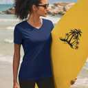 Cavva Women's Athletic Short Sleeve Shirts Workout Tops | Quick Dry, Moisture-wicking, Lightweight, Breathable, UPF 50+, Sun Protectioin, Stretchy, V-Neck, for Running, Gym, Yoga (XL)
