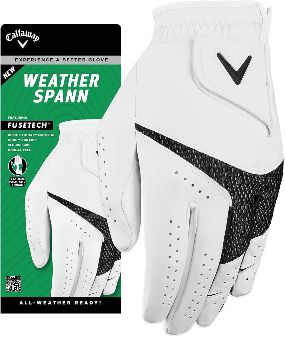 Callaway Golf Weather Spann Glove (Medium-Large, White)