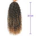 6 Packs Curly Faux Locs Crochet Hair, 22 Inch Goddess Locs Crochet Hair, Hippie Locs Synthetic, Boho Style Crochet Braids Hair Extensions (22Inch, 6Packs, T1B/27)
