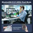 Earbay Wireless Headset with Mic for Work, 6.0 Bluetooth Headset with AI ENC Mic(Noise Cancelling & Flip Mute), 2.4Ghz/USB Dongle Wireless Headphones for Office/PC/Call Center/Computer/Laptop/Teams