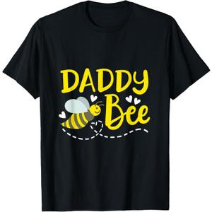 Daddy Bee Cute Beekeeping Birthday Party Matching Family Men T-Shirt (Small, Black)