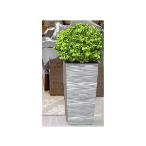 Heavy Duty Tall Planters for Outdoor Plants, Indoor Grande Plant Pots, Boxes, Trees, Flower Pots, 2-Piece Set, 3.4 Gallon, Modern Design, Built-in Drainage, Front Porch Decor, Light Gray