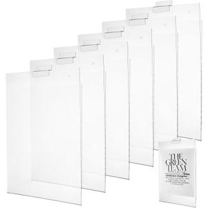 Kathfly Slatwall 6 Pack Wall Mount Sleeve 8.5 x 11 Acrylic Wall Sign Holder Mount Advertisement Frame Sign Holder Display for Office Slatwall Panels Advertisement Notice Supplies