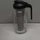 Cold Brew Mason Coffee Maker - 64oz Iced Coffee Pitcher with Stainless Steel Mixing Spoon & Super Dense Filter 3 Steps Finish Cold Brew Coffee, Classic BPA Free Sturdy Mason jar Pitcher Easy to Clean