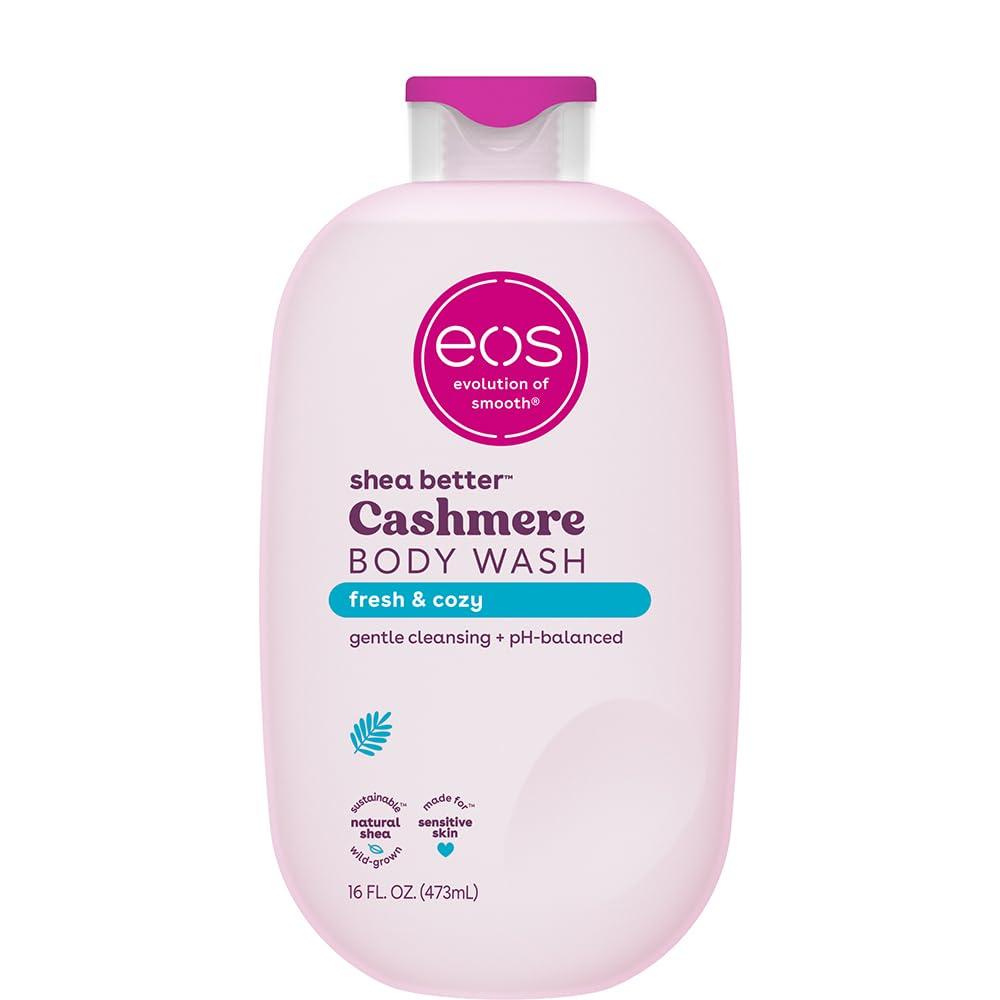eos Cashmere Body Wash Fresh & Cozy, Moisturizing Body Wash, Creamy Gel Formula, with Shea Butter, Glycerin, Vitamin E, pH Balanced, Sensitive Skin, Vegan, 16 fl oz