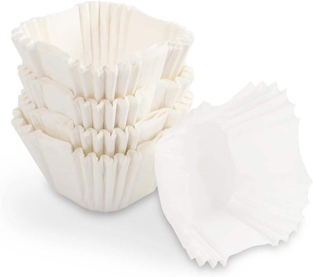 100 Count White Cupcake Liners, Square Baking Cup, Paper Cupcake Liners -No Smell, Food Grade & Grease