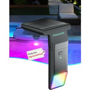 Solar Pool Lights Only for Inground PoolOriginal, 10-Color 4-Mode Light Sensing LED, Underwater Lighting with Timer Off, Submersible Lights with Remote, Waterproof Design, 1 Pack