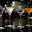 B Brilliant Degustation Tall Stemmed Cordial Glasses 2.5 Ounces, Set of 4 Assorted Shapes, Clear