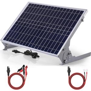 SUNER POWER 12V 30W Solar Battery Charger Maintainer, Built-in UltraSmart MPPT Controller, Adjustable Mount Bracket, Waterproof 30 Watt Solar Panel Kit for 12 Volt SLA Deey Cycle AGM Lifepo4 Battery