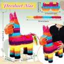 Poen 21 inches Large Rainbow Donkey Piata Multicolor Party Donkey Piata 21 x 15.7 x 6 Inches Mexican Theme Party Decoration Carnivals Festivals, Taco Tuesday Event Birthdays, Cinco De Mayo
