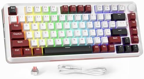 Redragon K721 Rapid Trigger Mechanical Keyboard, 8K Hz Gasket Mounted RGB 75％ Wired Gaming Keyboard with Volume Knob, Support Web & Client Driver, Magnetic Switch Fast Adjustable Actuation for PC MAC