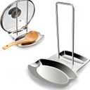 Yummy Sam Pot Lid Holder and Spoon Rest, Stainless Steel Utensils Lid Spoon Holder Ladle Rest Pot Lid Rack Shelf Stand Holder Multifunctional Storage Rack Stove Organizer (Silver)