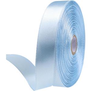 Baby Blue 3/4 Inch Satin Ribbon 50 Yards Single Face Polyester for Gift Wrapping Wedding Decorations Christmas Crafts Hair Bows