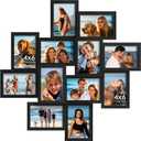 4x6 Collage Picture Frames, 12-Pack Solid Wood Photo Frame, Picture Frames Collage Wall Decor, Set with Glass Front, Assembly Required, Black