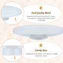 Wenqik 16 Inch Metal Cake Stand with Cake Knife and Spatula, Round Dessert Table Display Stand Metal Dessert Tray Serving Platter for Party, Wedding, Birthday, Baby Shower, Anniversary(White)