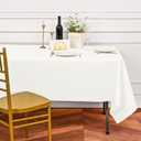 10 Pack Ivory Tablecloths for 8ft Rectangle Tables 60 x 126 Inch - Polyester Table Cover Stain and Wrinkle Resistant Washable Fabric Table Clothes for Wedding Party Banquet Reception Restaurant
