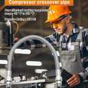 Industrial Grade Compressor Jumper hose, With 1/2" NPT Male 23" Length 450 PSI &750F, And Two 1/2" Male Adapters (Both Sides Fittings Rotate Freely), Flexible Stainless Steel Metal Hose