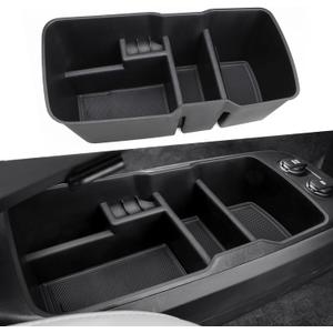 MARCHFA Center Console Lower Organizer Tray Compatible for Kia EV6 Accessories 2026 2025 2024 2023 Armrest Bottom Storage Box (Black)