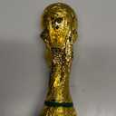 World Soccer Trophy Replica Football Award Champion Trophy Sports Fan Trophy Gold Sports Award Decoration (8 inches Tall)