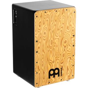 Meinl Pickup Cajon Box Drum with Internal Strings for Snare Effect - NOT MADE IN CHINA - Makah Burl Frontplate / Baltic Birch Body, Woodcraft Professional (PWCP100MB)