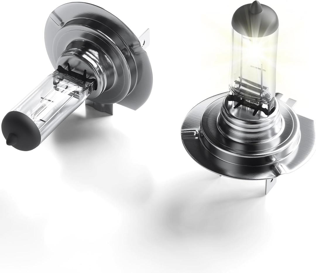 H7 Halogen Headlight Bulbs, 3800K Natural White, H7 Low Beam Headlight Bulb, Clear Night Visibility, No Glare, Easy Plug-and-Play Installation, Fits Most Vehicles, 12V 55W, Pack of 2