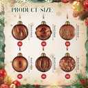 12 Pcs Vintage Mercury Glass Christmas Ball Ornaments 2.36 Inch Antique Embossed Ball Decorations Christmas Tree Hanging Decorations for Xmas Winter Holiday Decor Gifts(Brown)